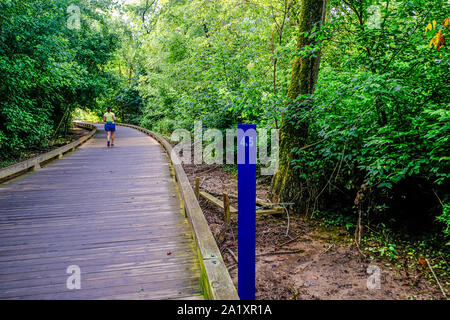 ALPHARETTA, GEORGIA - July 18, 2019: The Big Creek Greenway is over 20 miles of paved and board fitness trails spanning two counties north of Atlanta Stock Photo