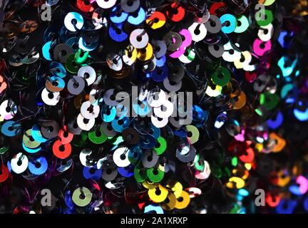 Colorful detailed fabric textures of different cloth types in a close up view Stock Photo