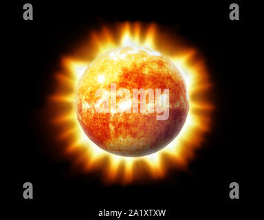 The Sun in Space 3D Illustration. Texture for render some elements this image furnished by NASA Stock Photo