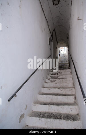 detail of steps going up on a side alleyway in amalfi town city Stock Photo