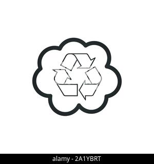 cloud cycle icon. Cloud with recycle arrows icon. Symbol, logo illustration. Stock Vector illustration isolated on white background. Stock Vector