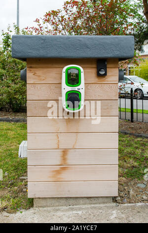 Rolec electric car domestic charging point station. Stock Photo