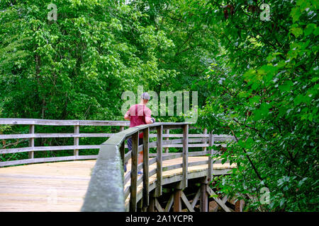 ALPHARETTA, GEORGIA - July 14, 2019: The Big Creek Greenway is over 20 miles of paved and board fitness trails spanning two counties north of Atlanta Stock Photo
