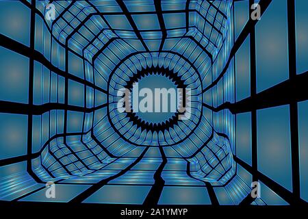 Abstract tunnel or pipe - technology style vector background Stock Vector