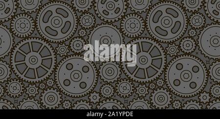 Gears seamless background. Business, industry, technology concept. Vector Stock Vector