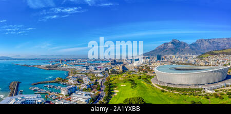 An aerial view of the legislative capital of South Africa, the scenic Cape Town Stock Photo