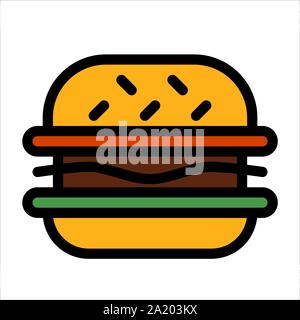 burger icon concept illustration with flat style Stock Vector