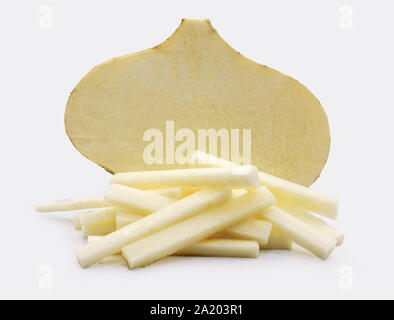 Jicama root isolated on white background Stock Photo