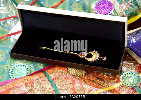 Bride's Jewelery in Indian Wedding Stock Photo