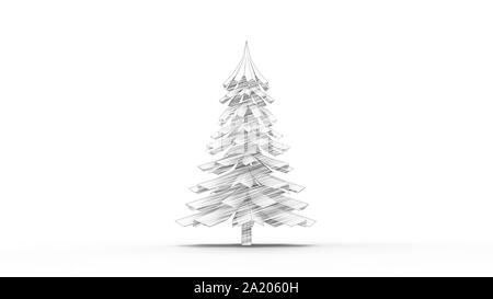Realistic green tall pine tree isolated on white background - Vector ...