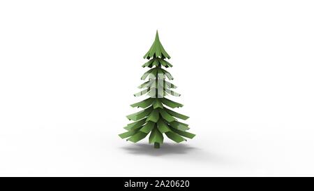 3d rendering of a animated tree isolated in white studio background Stock Photo