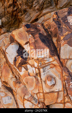 Mudstone and sandstone at Widemouth Bay on the atlantic coast of north Cornwall Stock Photo