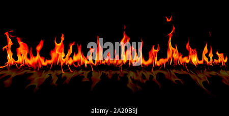 Fire flames on Abstract art black background Stock Photo