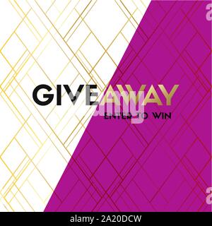 Giveaway vector banner. Vector template for social media contest Stock Vector