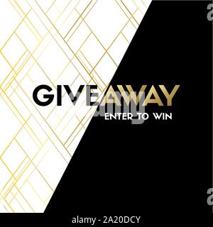 Giveaway. Enter to win. Luxury banner template Stock Vector