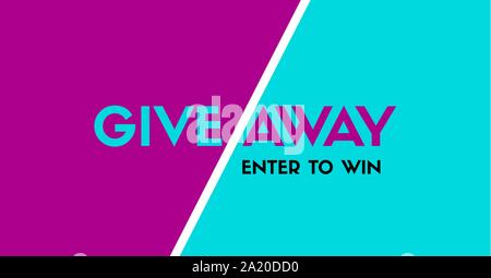 Giveaway. Enter to win. Vector stylish banner template for social media contest Stock Vector