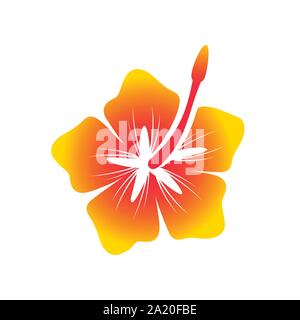 Hawaiian Hibiscus Flower Vector Symbol Graphic Logo Design Template Stock Vector