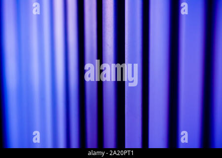 Blue metallic striped wall. Stock Photo