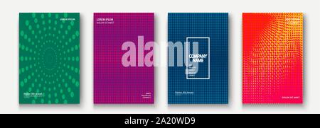Minimalist modern cover collection design. Dynamic colorful halftone gradients. Future geometric patterns polka dots vector background. Trendy minimal Stock Vector