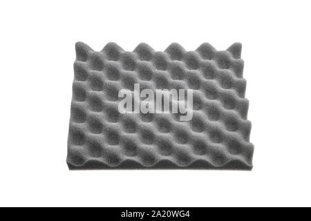 Close up of Sound Absorbing Sponge in Recording Studio. Dampening Acoustical Foam in Music Studio. Acoustic Foam Detail. Gray foam sponge texture back Stock Photo