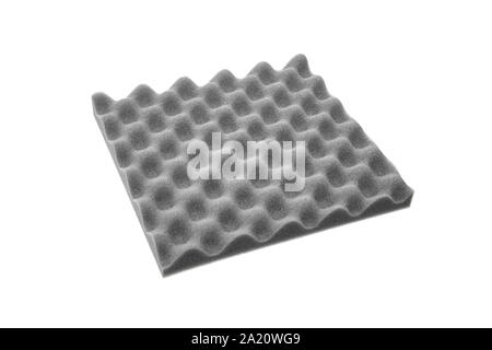 Close up of Sound Absorbing Sponge in Recording Studio. Dampening Acoustical Foam in Music Studio. Acoustic Foam Detail. Gray foam sponge texture back Stock Photo