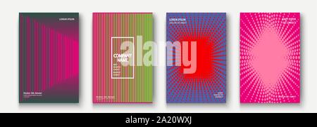 Minimalist modern cover collection design. Dynamic colorful halftone gradients. Future geometric patterns lines and dots vector background. Trendy min Stock Vector
