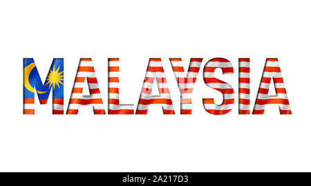 malaysian flag text font. malaysia symbol background Stock Photo