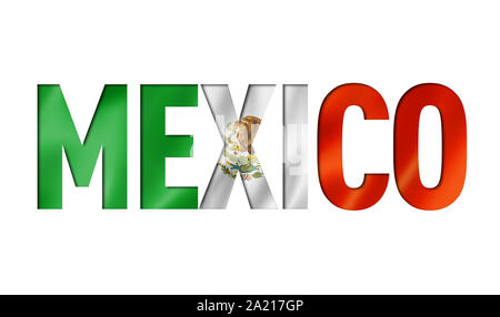 text mexico on flag isolated on white background Stock Photo - Alamy