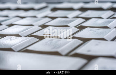 Background on the topic Computer with the survey on a key of computer keyboard in detail Stock Photo