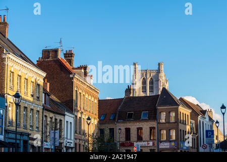 Notre-Dame cathedral, 13th-16th. century, Saint-Omer, Pas de Calais, Hauts de France, France Stock Photo