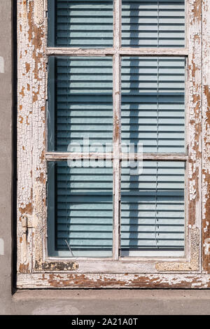 An old wooden window frame with peeling paint Stock Photo - Alamy