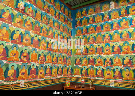 interior with murals of Chemday monastery in Ladakh, India Stock Photo