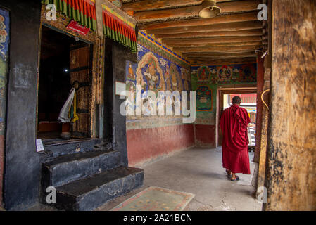 interior of Thisey monastery in Ladakh, India Stock Photo