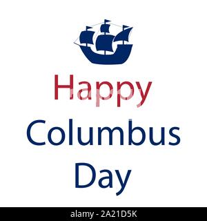 Happy Columbus Day in America. Flags on a white background Stock Vector