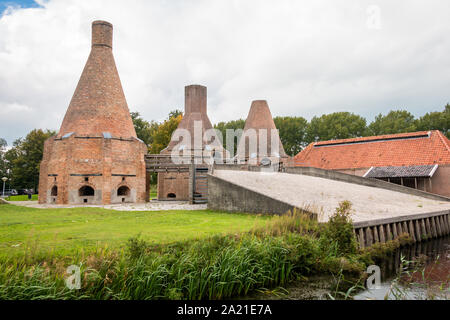 Complete restored lime kiln in the village Dedemsvaart the Netherlands, it was in use in the 19 century for making quicklime out of shells, with peat Stock Photo