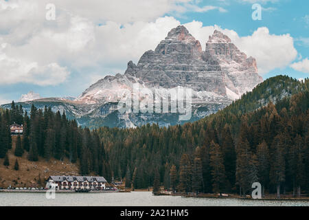 The Landscape of Lake Misurina, Located near Auronzo di Cadore Belluno, Italy Stock Photo