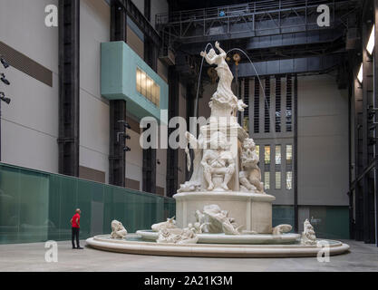 Tate Modern, London, UK. 30th September 2019. A monumental new sculptural work opens within the iconic surrounds of Tate Modern’s Turbine Hall, the spectacular installation devised by American artist Kara Walker for the 2019 Hyundai Commission. Credit: Malcolm Park/Alamy Live News. Stock Photo