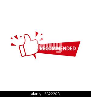 Recommended icon symbol on white background. Vector Stock Vector