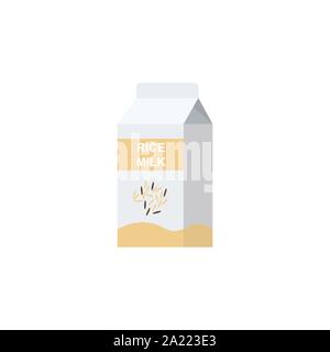 Rice milk pack flat style. Vector eps10 Stock Vector