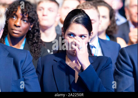 Manchester, UK. 30th September 2019. The Prime Minister, The Rt Hon Boris Johnson MP, attends Day 2 of the 2019 Conservative Party Conference at Manchester Central. Credit: Paul Warburton/Alamy Live News Stock Photo
