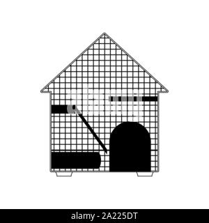 silhouette of cute hamster cage on white background vector illustration design Stock Vector