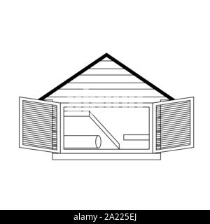 silhouette of cute hamster cage on white background vector illustration design Stock Vector