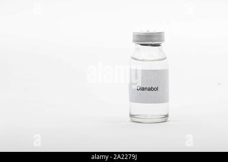 Medical concept showing medical a medical vial reading Dianabol Stock Photo