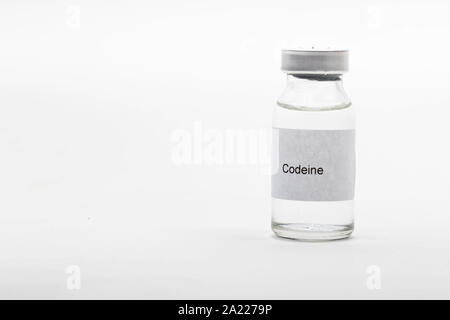 Medical concept showing medical a medical vial reading Codeine Stock Photo