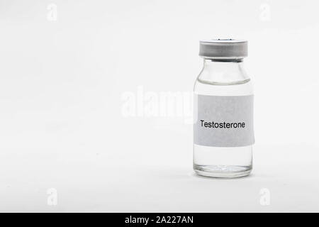 Medical concept showing medical a medical vial reading Testosterone Stock Photo