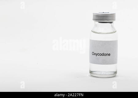 Medical concept showing medical a medical vial reading Oxycodone Stock Photo