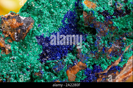 azurite malachite mineral specimen stone rock gem quartz crystal Stock Photo