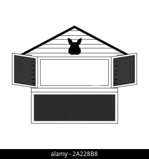 silhouette of cute hamster cage on white background vector illustration design Stock Vector