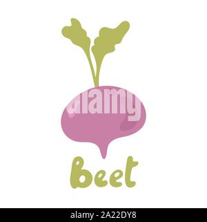 Beetroot vegetable logo icon template design. Purple beet icon logo. Fresh vegetarian concept. Health vegetarian cool simple flat design beetroot Stock Vector