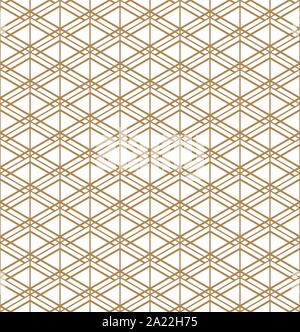 Seamless geometric pattern inspired by Japanese Kumiko ornament.For template,fabric,textile,wrapping paper,laser cutting and engraving. Japanese patte Stock Vector